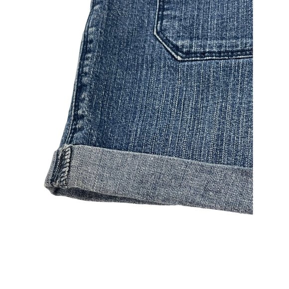 Express Jeans Women’s Denim Shorts 6 Blue 4-Pocket Zip & Button Stretchy - Picture 4 of 16